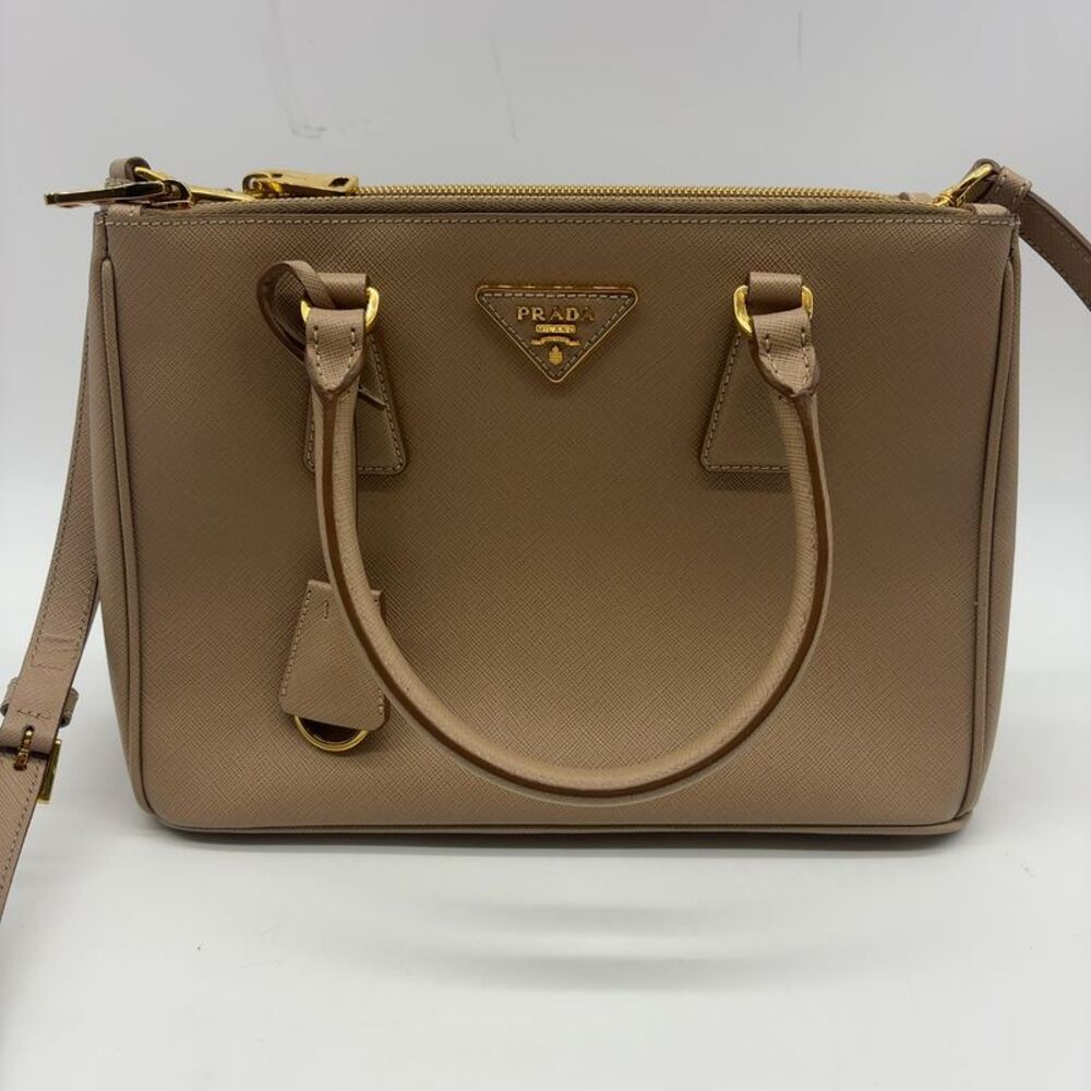 Prada Saffiano Beige Leather Satchel - Picture 2 of 8